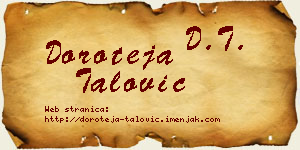 Doroteja Talović vizit kartica